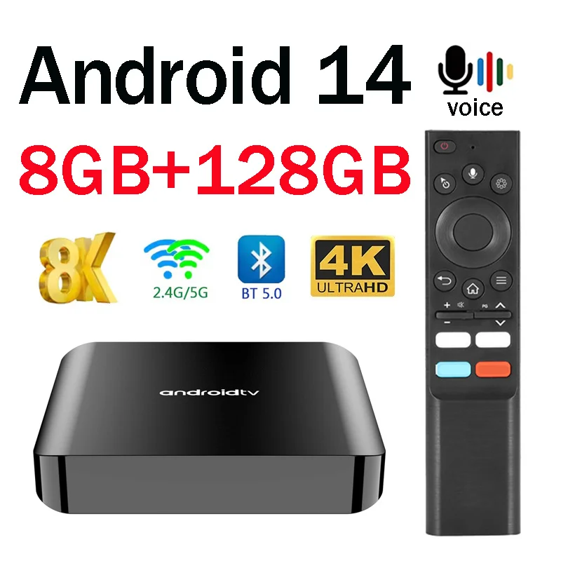 TV98 ATV Plus TV Box Android 14 8 ГБ 128 ГБ HD 4K 8K Allwinner Quad Core WiFi 4G 5G BT5.0 Потоковое интеллектуальное медиаплеер iptv