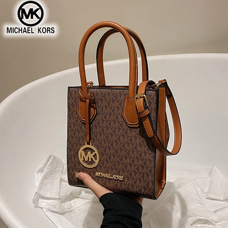 Borsa a tracolla da donna Michael Kors, borsa casual a secchiello con lettere, borsa a spalla per spartiti musicali, borsa da viaggio MK per ragazza