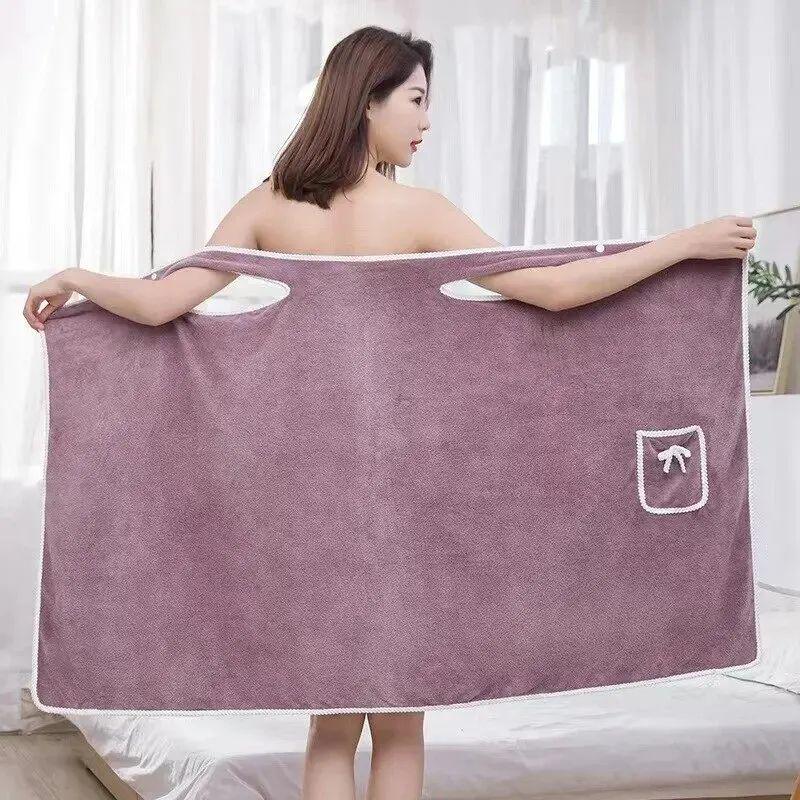 Toalhas de banho femininas meninas vestíveis 140*85cm de secagem rápida banho praia spa roupões de banho roupas de lavagem, banho de chuveiro e toalha de ginástica
