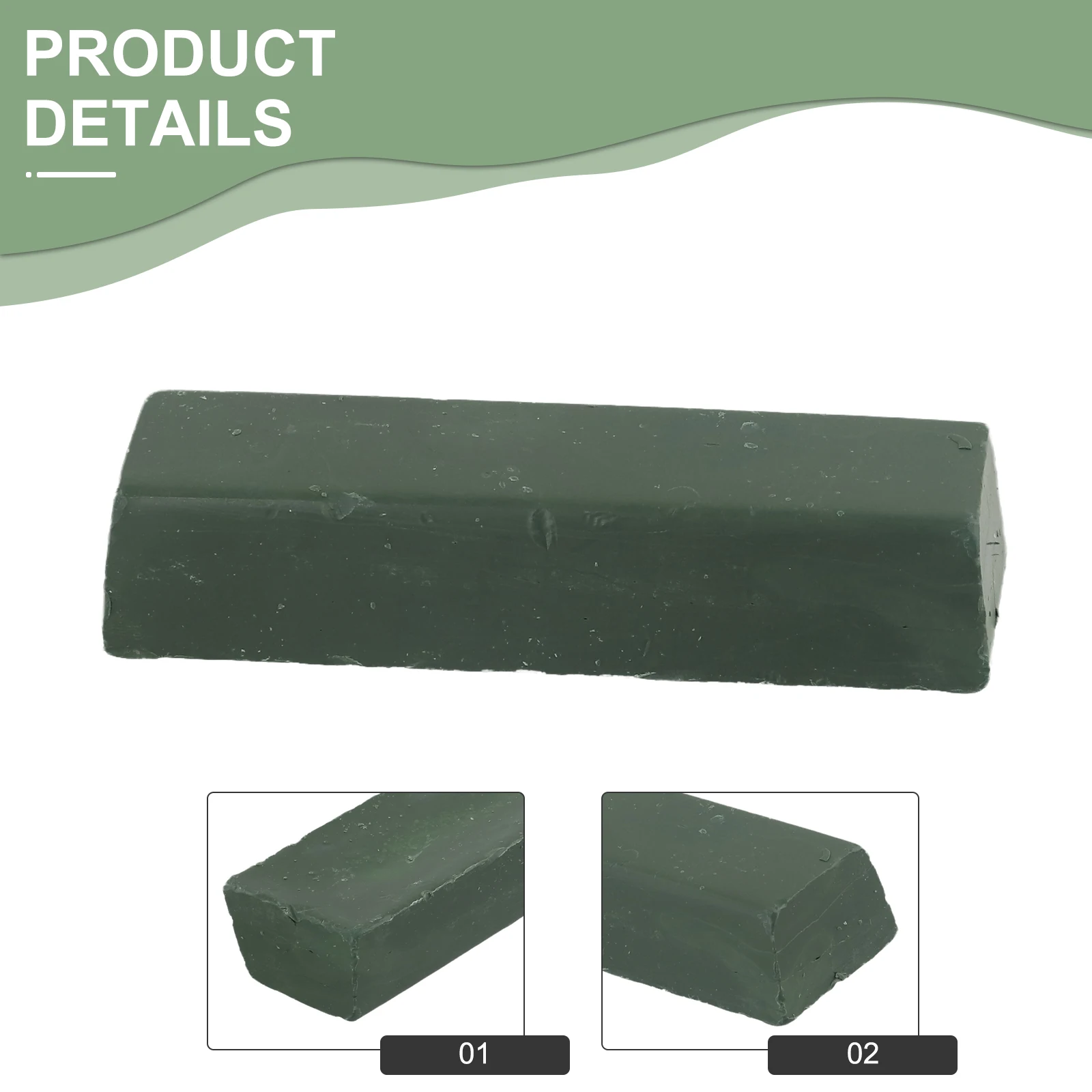 Pasta de pulido verde, pasta abrasiva para metales, pasta de cera para pulir acero inoxidable, cobre, aluminio, metales, instrumentos de precisión, 1 ud.