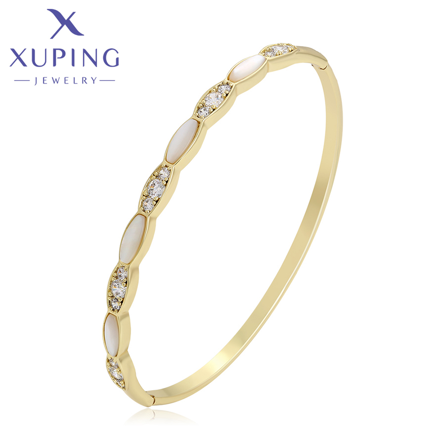 Xuping Sieraden Hot High Fashion Nieuwe Collectie 57mm Licht Goud Kleur Bangle voor Vrouwen Prachtige Verjaardagsfeestje Gift X000713545