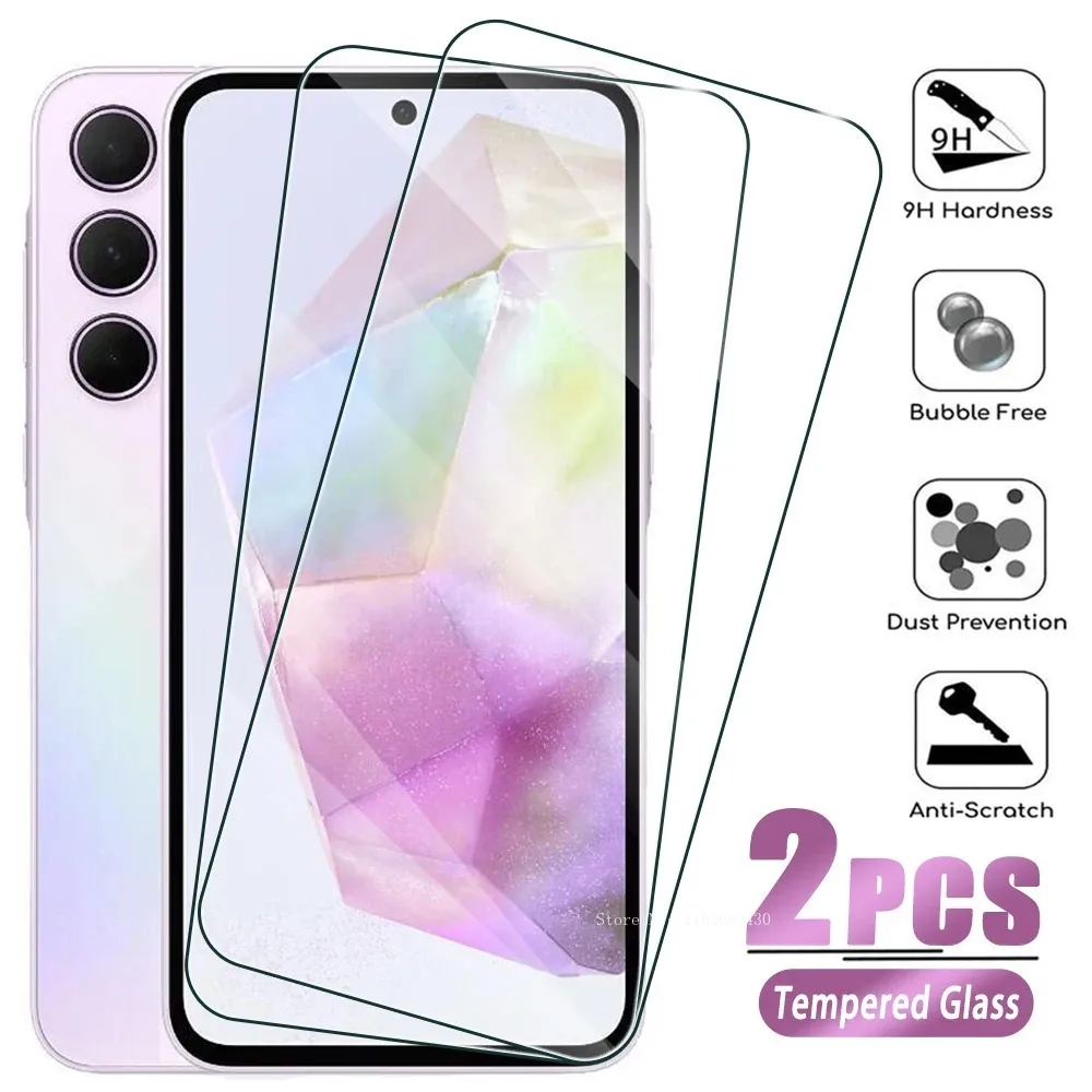 2 шт. закаленное стекло для Samsung Galaxy A13 A55 A35 A25 A15 A53 A73 Защитная пленка для экрана Galaxy A05 A14 A24 A34 5G A41 A54 A80