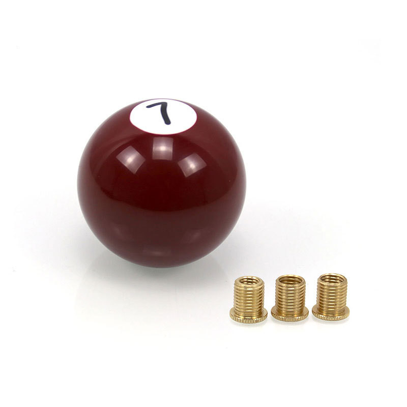 ลูกบิดสระว่ายน้ําบิลเลียด Shift Knob Universal Stick Shifter Knobs สําหรับรถยนต์ SUV รถบรรทุก, สีน้ําตาล 7