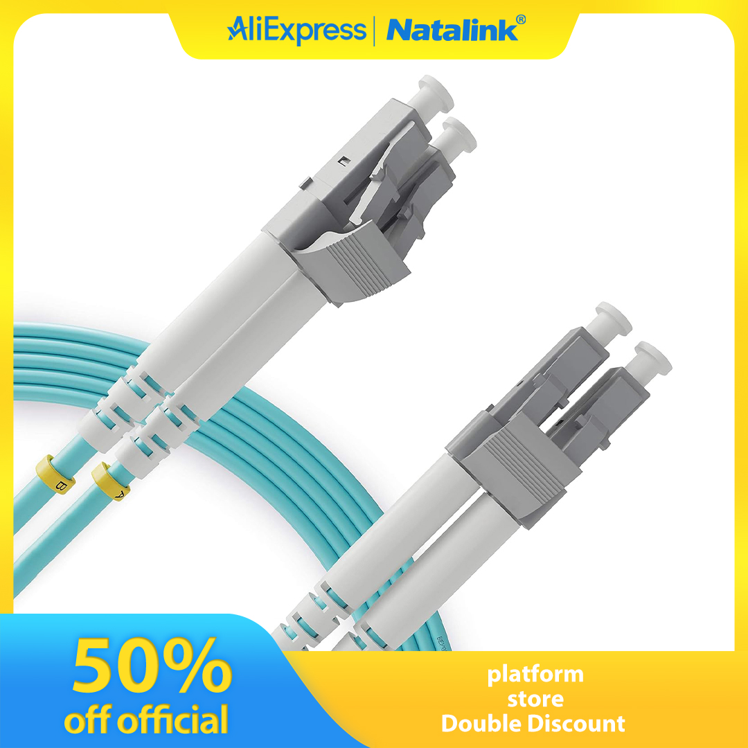 Оптоволоконный патч-кабель Natalink OM3 LC к LC, многорежимный 10 ГБ, гигабитный дуплекс, 50/125 мкм для оптоволоконного преобразователя трансивера SFP+ LC