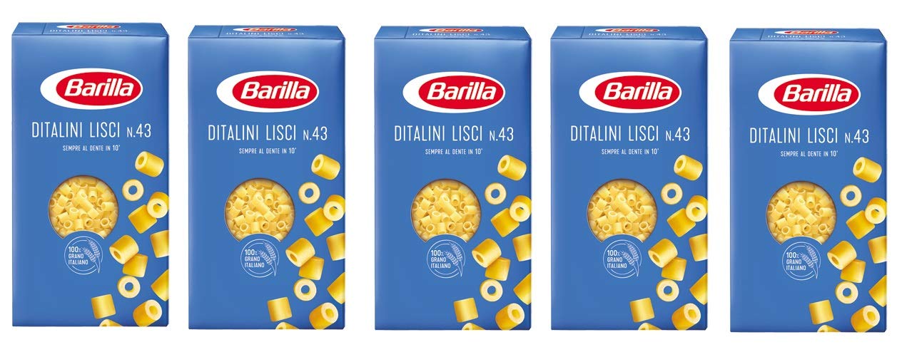 Barilla 5 X Dedos Macarrão Italiano Suave No. 43. 500 G