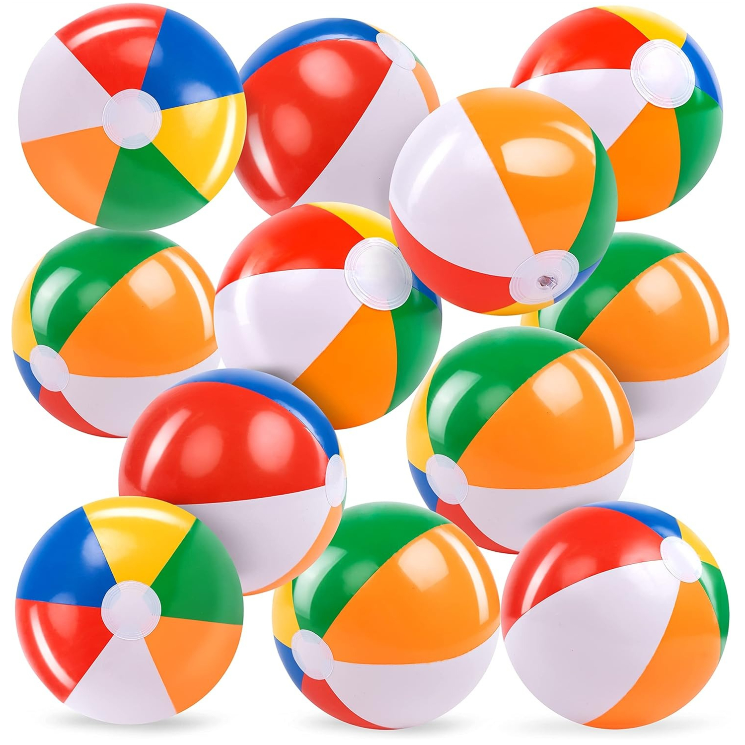 12 นิ้ว Inflatable Rainbow Beach Balls - ของเล่นสระว่ายน้ําฤดูร้อนสําหรับเด็ก, ลูกโป่งน้ํา, เกมปาร์ตี้ว่ายน้ํา, ตกแต่งงานเลี้ยงวันเกิด