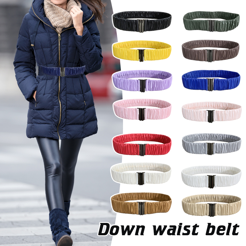 Cinturón elástico para mujer, cinturón elástico con hebilla para abrigo acolchado, pretina, chaqueta, cinturón fino