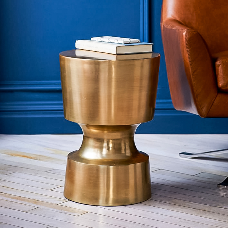 luxury side table Brush Brass console table Nordic Contemporary corner coffee table