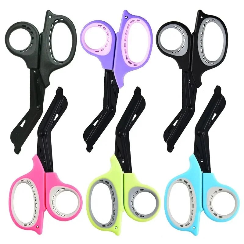 Tijeras médicas, tijeras para vendaje, tijeras para traumatismos para enfermeras, hojas antiadherentes recubiertas de fluoruro de 7,5 ", primeros auxilios para estudiantes EMT de enfermería
