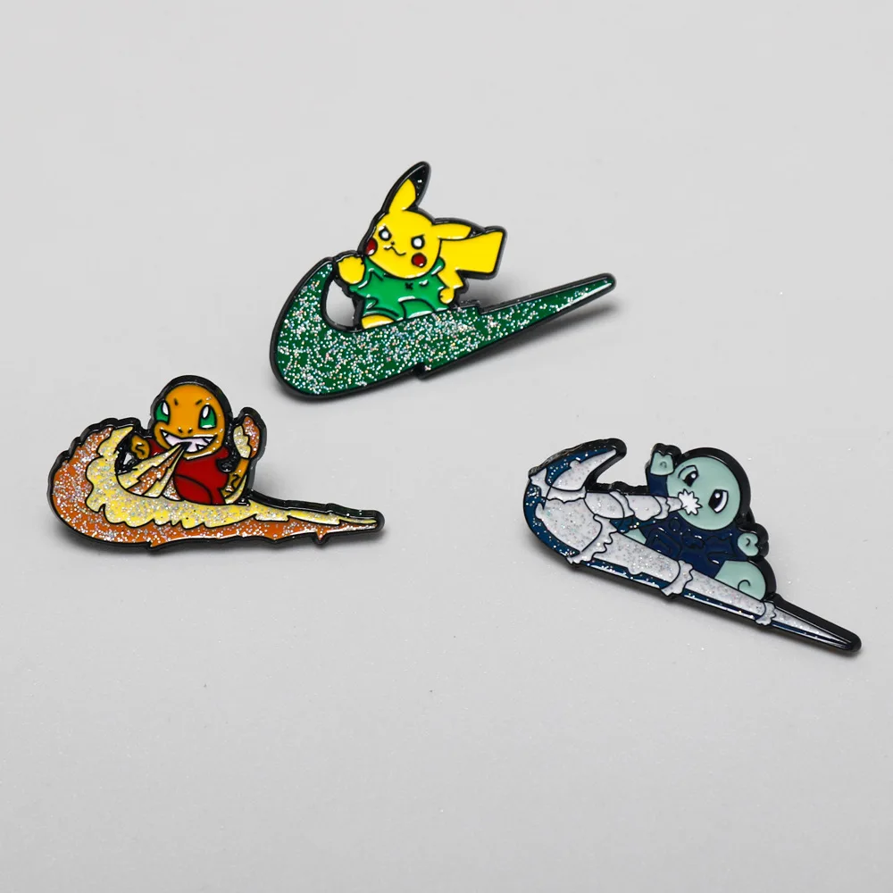 3pcs/set Anime Pins Set Pokemones Enamel Brooch Metal Badge Jewelry for Clothing Backpack Accessories Pikachues Creative Gift