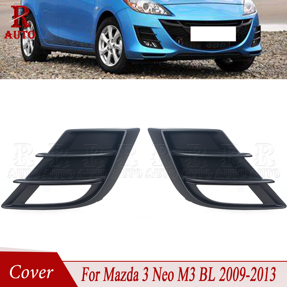 R-AUTO de luz antiniebla para Mazda 3, rejilla delantera de parachoques, cubierta de lámpara, BCD2-50-C21, 2009, 2010, 2011, 2012, M3, BL BK