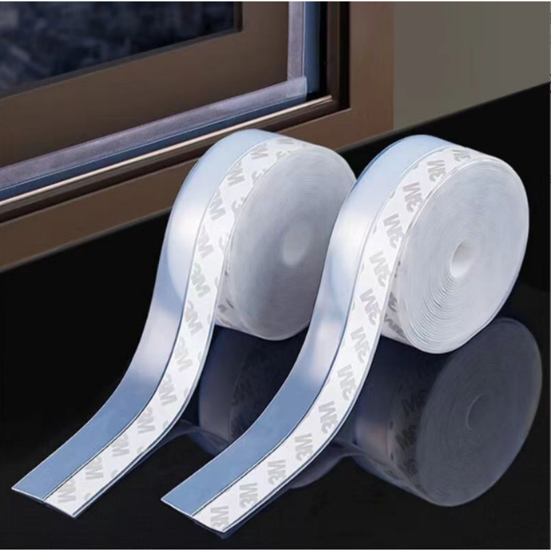 Self-adhesive silicone sealing strips for windproof and dust-proof glass door gaps and wardrobe door bottoms
