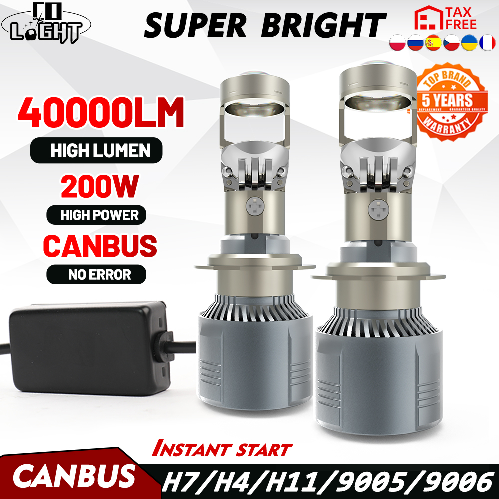 CO LIGHT-Ampoules de sauna pour voitures et motos, lampe automatique, mini lentille LED, budgétaire de faisceau haut et bas, ventilateur turbo, H4, H7, H11, 9005, 9006, 12V, 24V, nouveau