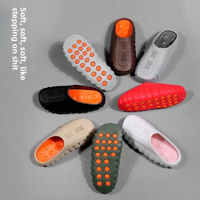 Unisex pantoffels, ultrazachte EVA antislip huisschoenen met massagezool, ademende dichte teenslippers voor binnen en buiten