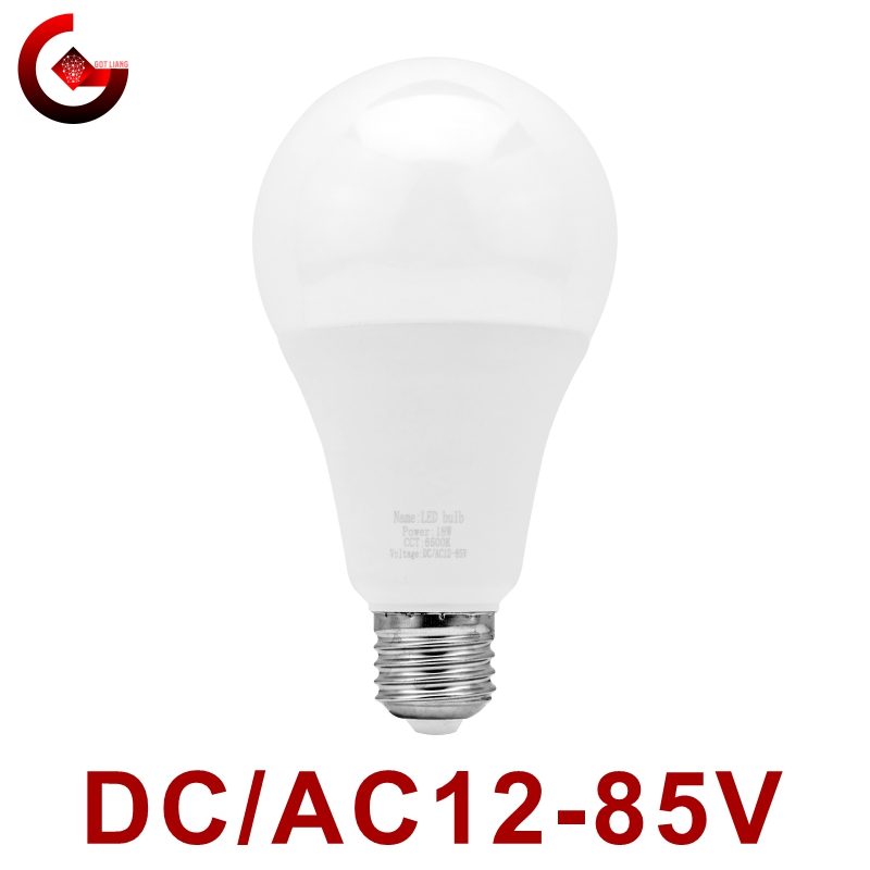 LED 電球 E27 DC/AC 12V-85V 3W 6W 9W 12W 15W 18W 25W 低電圧ライト 12 ボルトスポットライト照明コールド/ウォームホワイトランプ