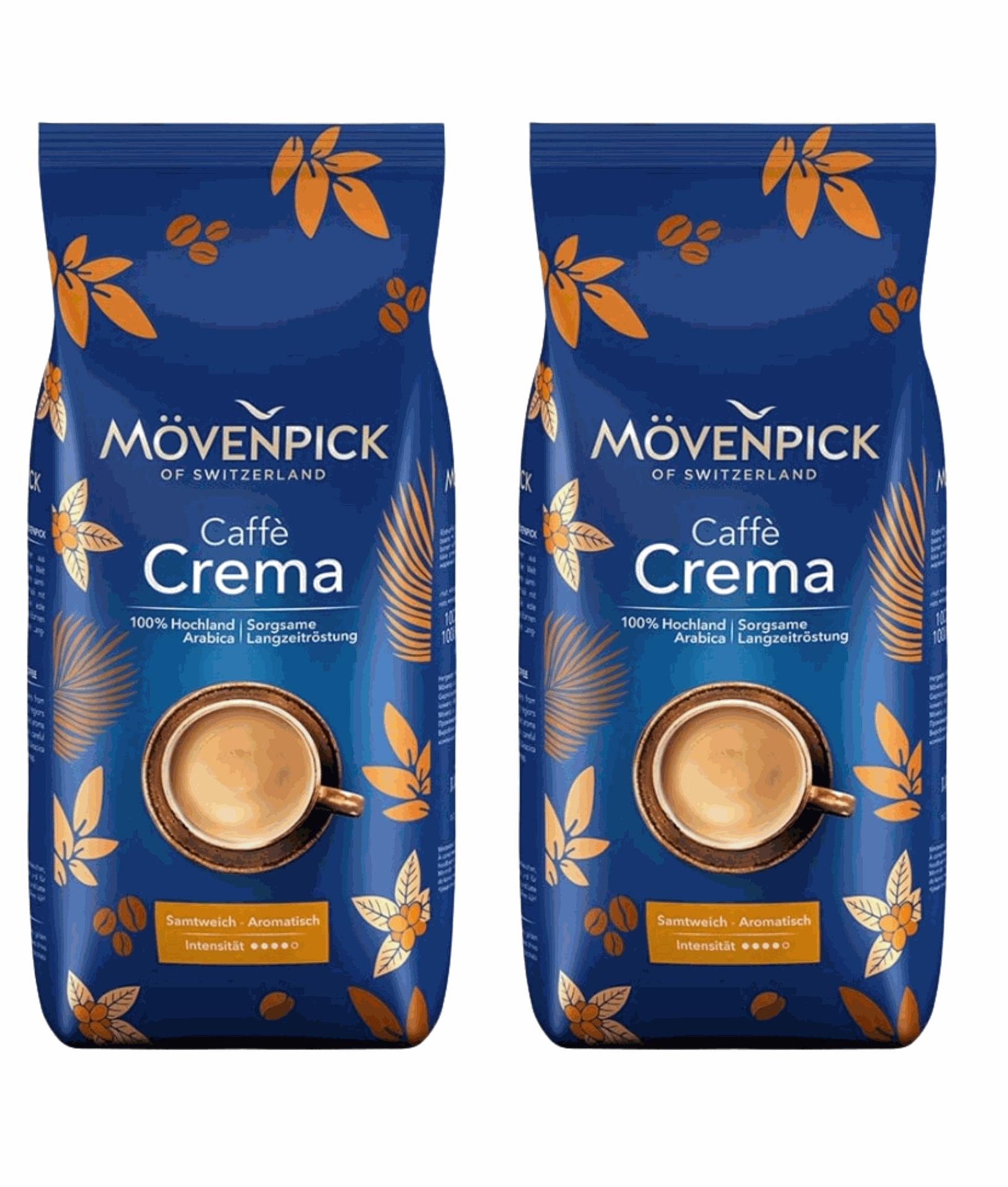 zestaw Movenpick Caffe Crema kawa ziarnista arabica intensywna 1kg x2