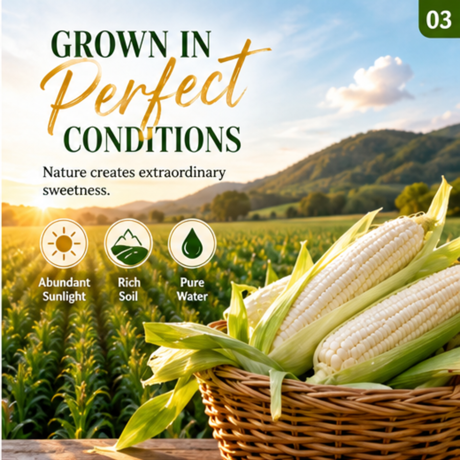 Paquete familiar de maíz N47 listo para comer con sabores variados. Cultivado en suelo negro rico en nutrientes, totalmente libre de OMG y totalmente natural. Los granos suaves y jugosos presentan un sabor dulce excelente.
