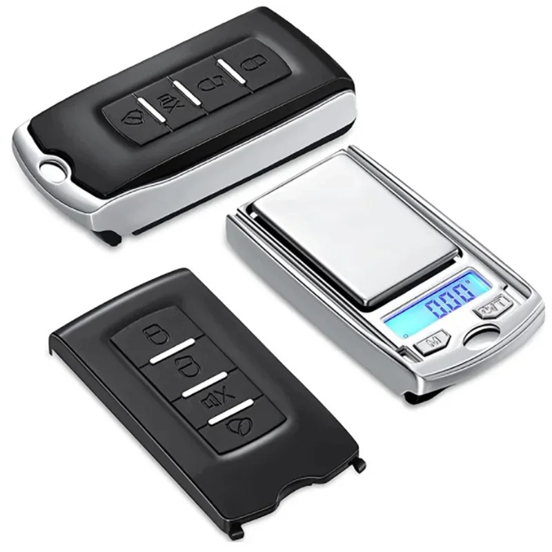1 Unidade Balança Digital de Bolso Portátil em Formato de Chave de Carro, 200g/100g, Precisão de 0,01g, com Display LCD e Pilhas