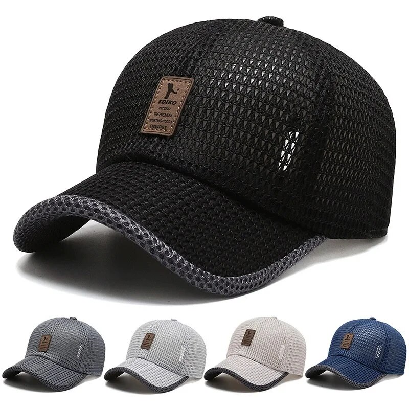 Primavera e verão novo chapéu de malha masculino outono e inverno boné coreano maré chapéu ao ar livre moda casual guarda-sol boné de beisebol