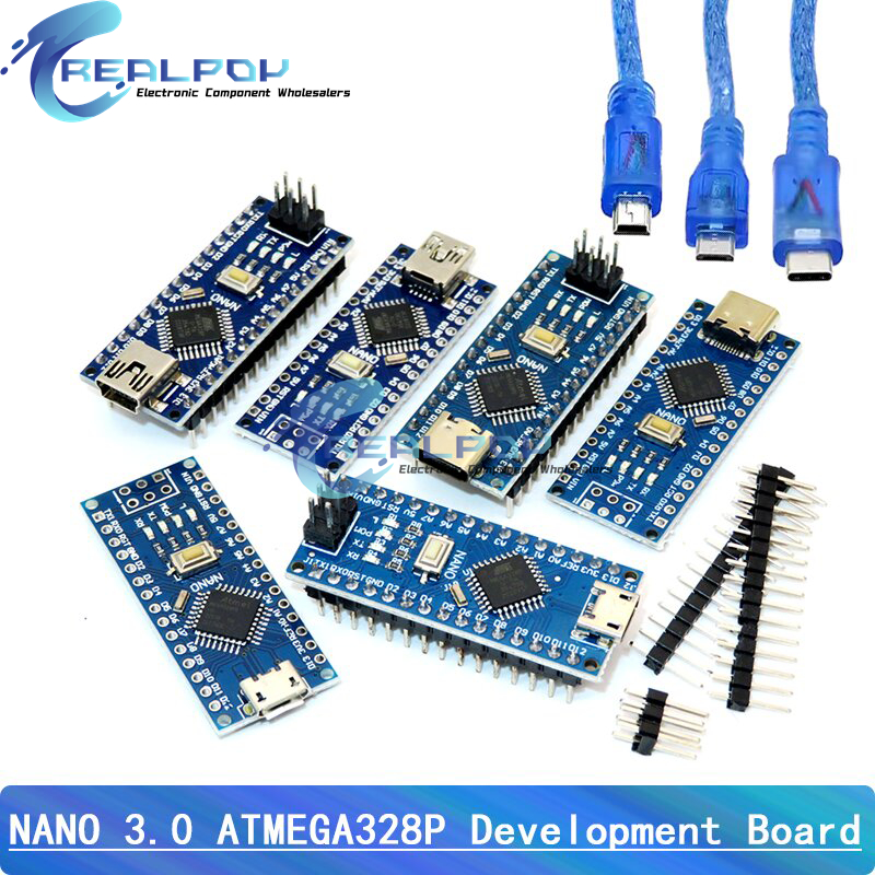 Mini/tipo C/Micro USB Nano 3,0 con controlador compatible con gestor de arranque para controlador USB arduino CH340, Cable USB ATMEGA328P de 16Mhz
