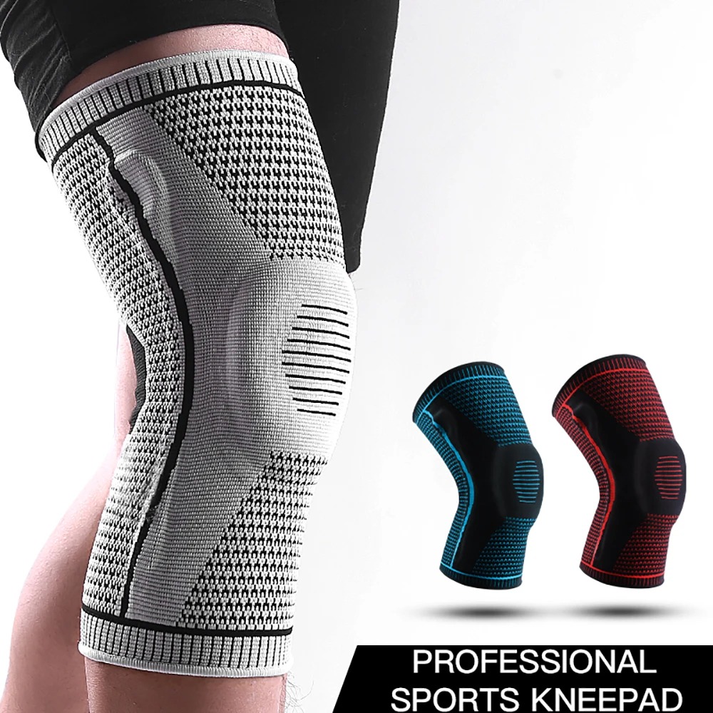 Rodilleras de silicona con correa para rótula, soporte medial, rodilleras de compresión de menisco para correr, protección deportiva, 1 ud.
