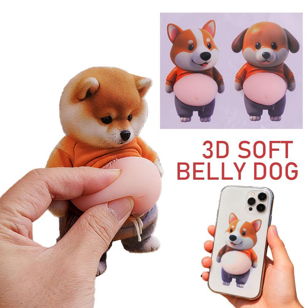 Simpatico cucciolo 3D adesivi gonfi, adesivi 3D morbidi e carini per cani pancia spremibili per la custodia del telefono, notebook, scrapbooking, decorazione fai da te