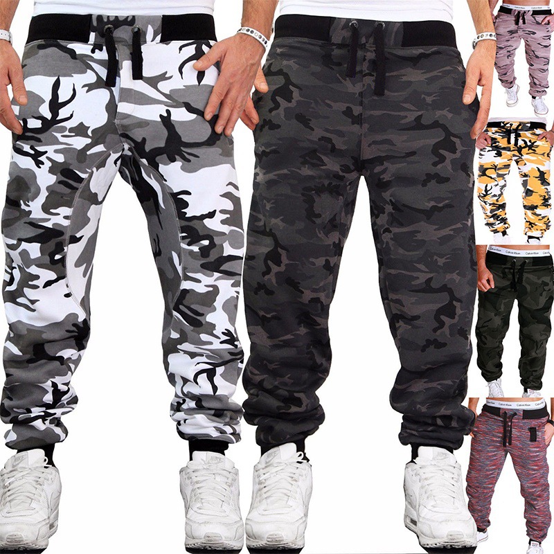 Frühling Neue 7 Farben Männer Camouflage Hose Jogging Hose Sport Hosen Fitness Sport Jogging Armee Plus Größe S-3XL