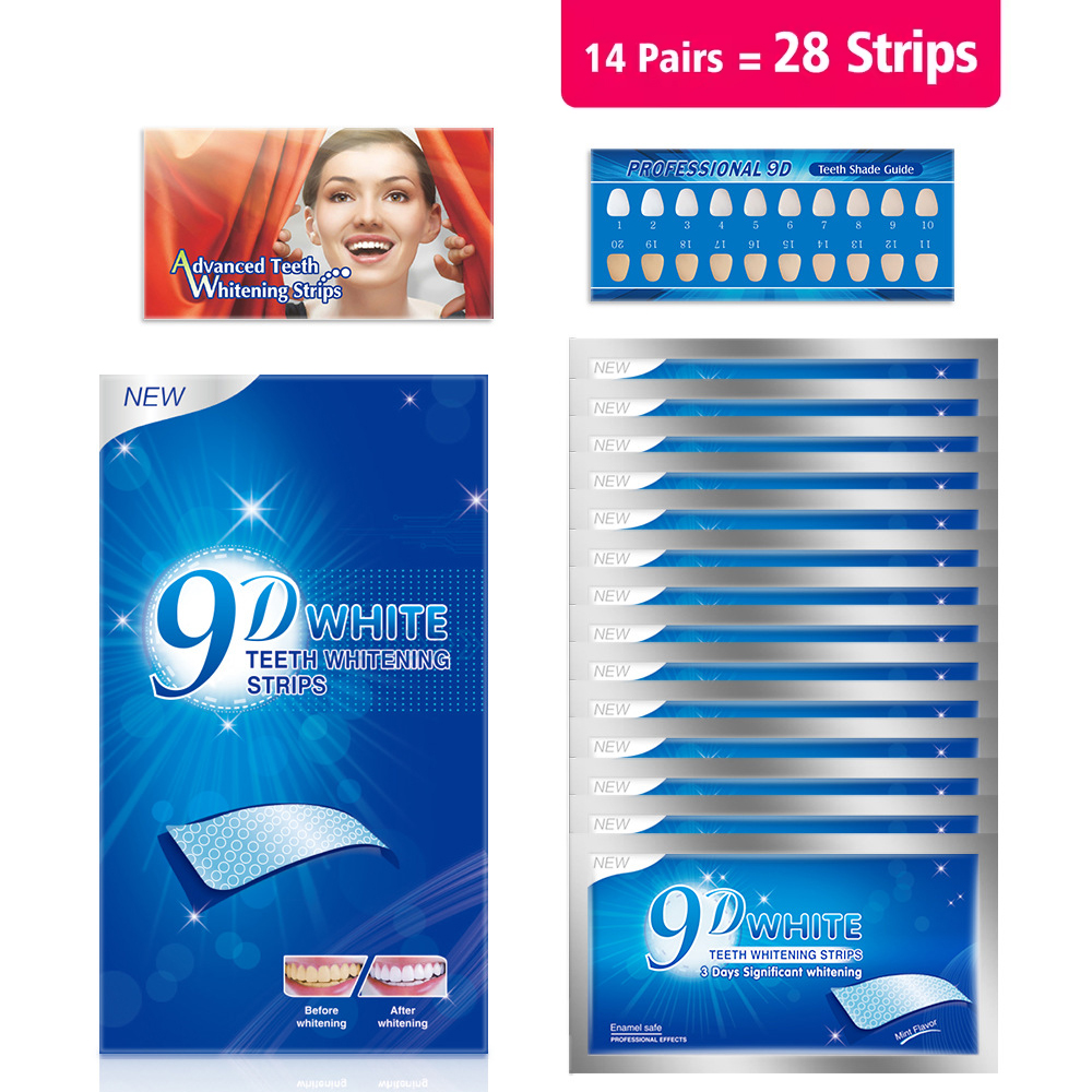Fast Acting 3D 5D 9D Teeth Whitening Strips Low Sensitivity White Strips Safe Effective Tooth Brightening