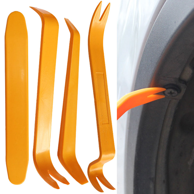 Juego de herramientas de desmontaje de Clip para puerta de coche, Kits de reacondicionamiento estéreo DVD, Panel embellecedor de plástico Interior, herramienta de extracción de tablero, 4/1 Uds.