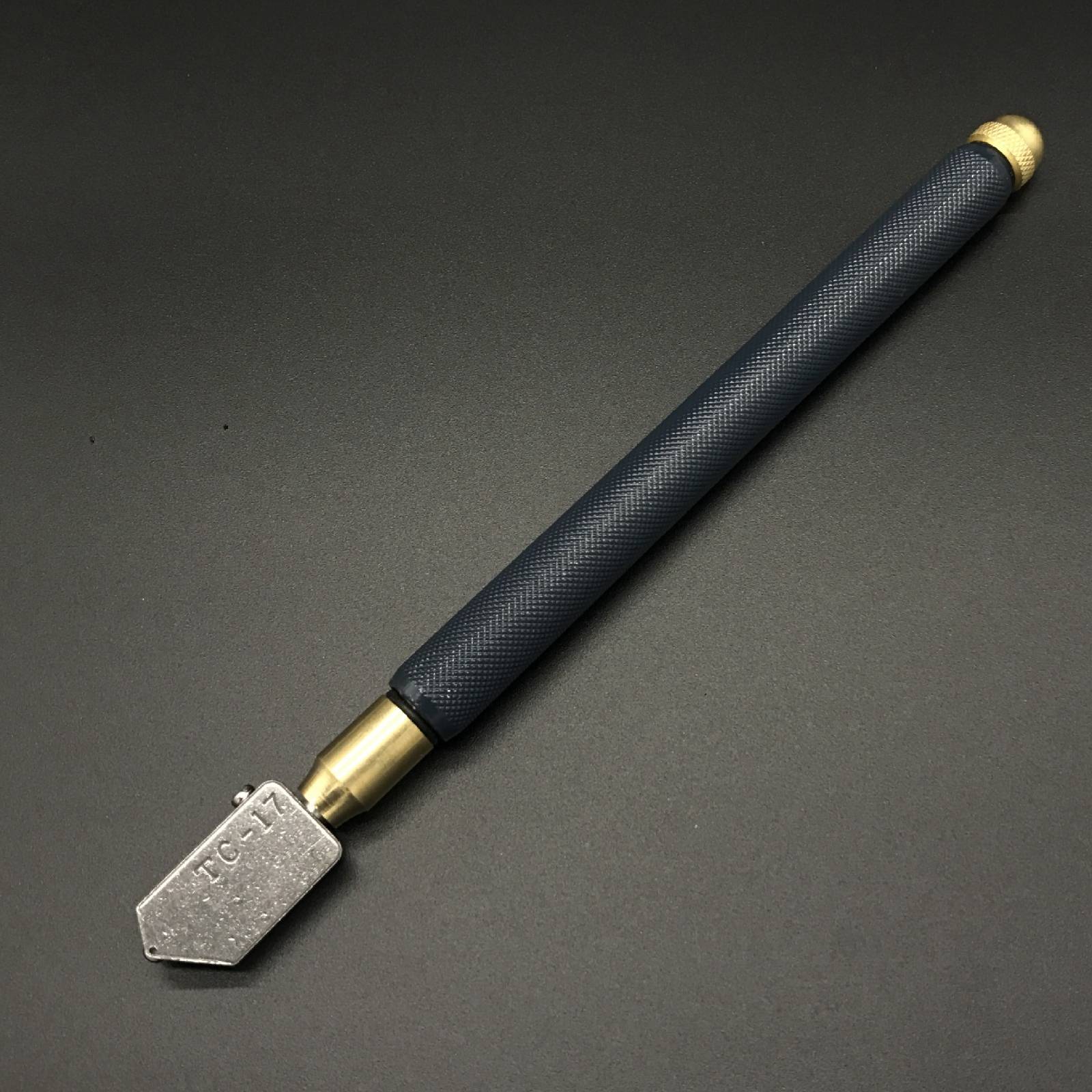 TOYO TC-17 cortador de vidrio y aceite mango de Metal herramienta de corte de cabeza recta de diamante nuevo negro 17,5 cm