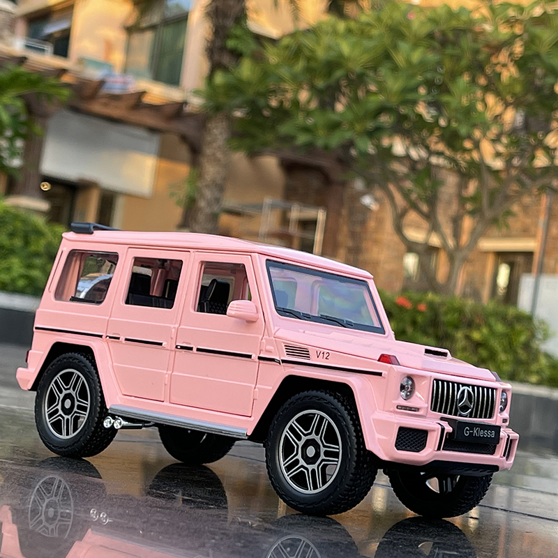 1/24 G63 G65 Legering Roze Automodel Diecasts & Toy Metal Terreinvoertuigen Model Simulatie Geluid en Licht Collectie Kinderen Geschenken