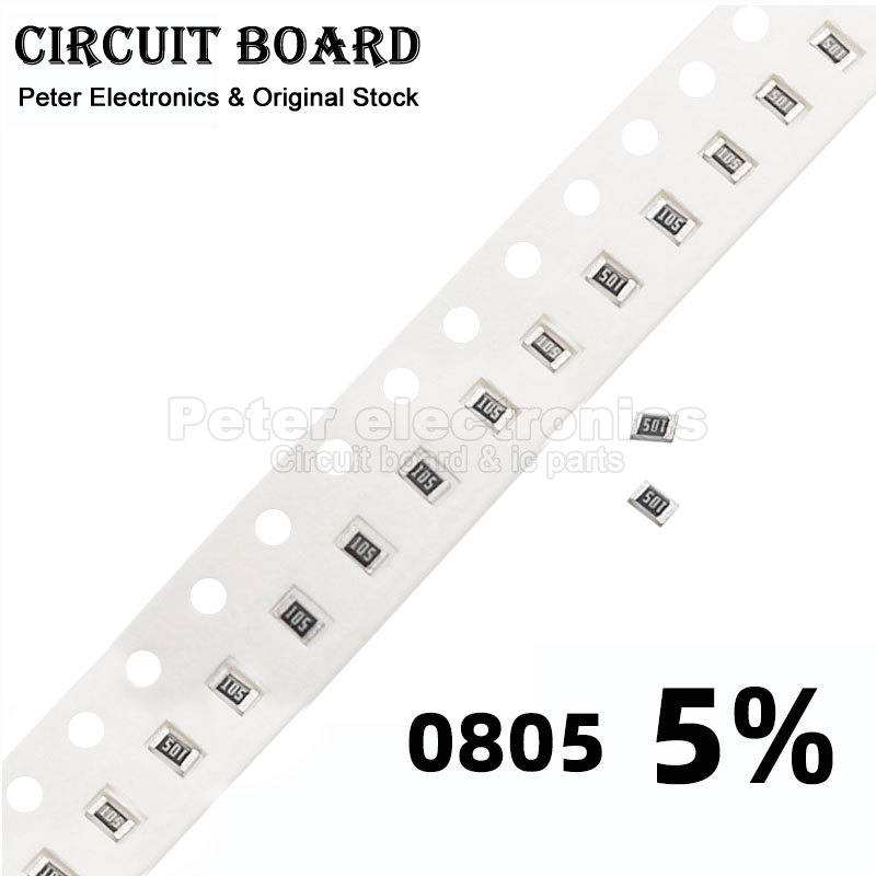 100 stks SMD Chip Weerstanden 0805 5% Weerstand 1/8 W 0R ~ 10 M 1R 10 100 220 330 470 R 1 K 2.2 K 4.7 K 10 K 47 K 100 K 1 M 0 1 Ohm