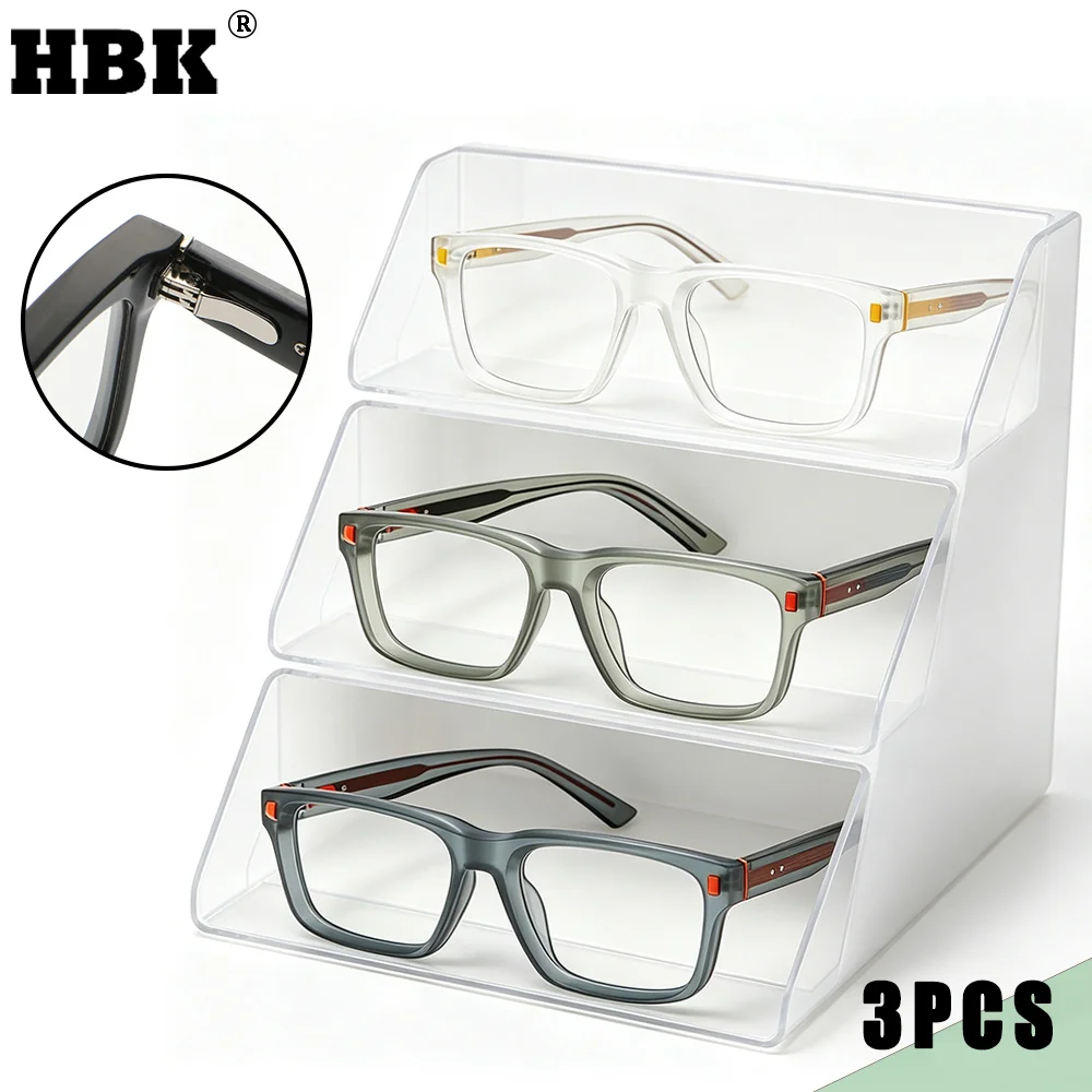 1/2/3 Pcs HBK Wholesale Fashion Men Glasses Frame Vintage Square Frame Anti Blue Light Eyeglass Frame Women's Minimalist Glasses