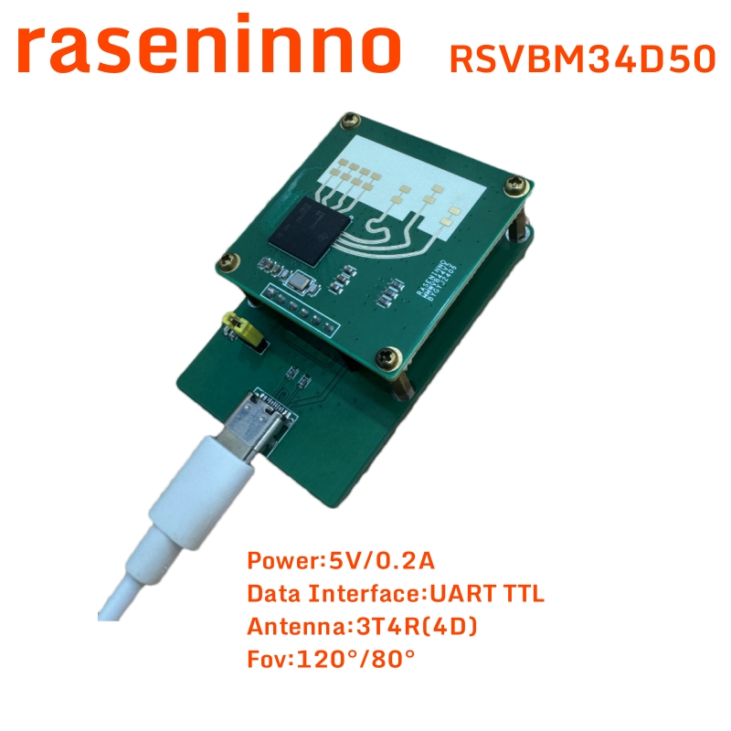Raseninno-módulo sensor de objeto de radar electrónico mmWave, 4D, esp32, UART, presencia de personas, seguimiento de movimiento, automatización del hogar de vida inteligente