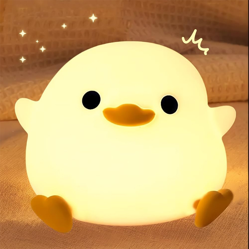 DoDo Duck Nachtlicht, süße Entenlampe, wiederaufladbares dimmbares Nachtlicht, Silikon-LED-Nachttischlampe für Kinderzimmer, berührungsempfindlich