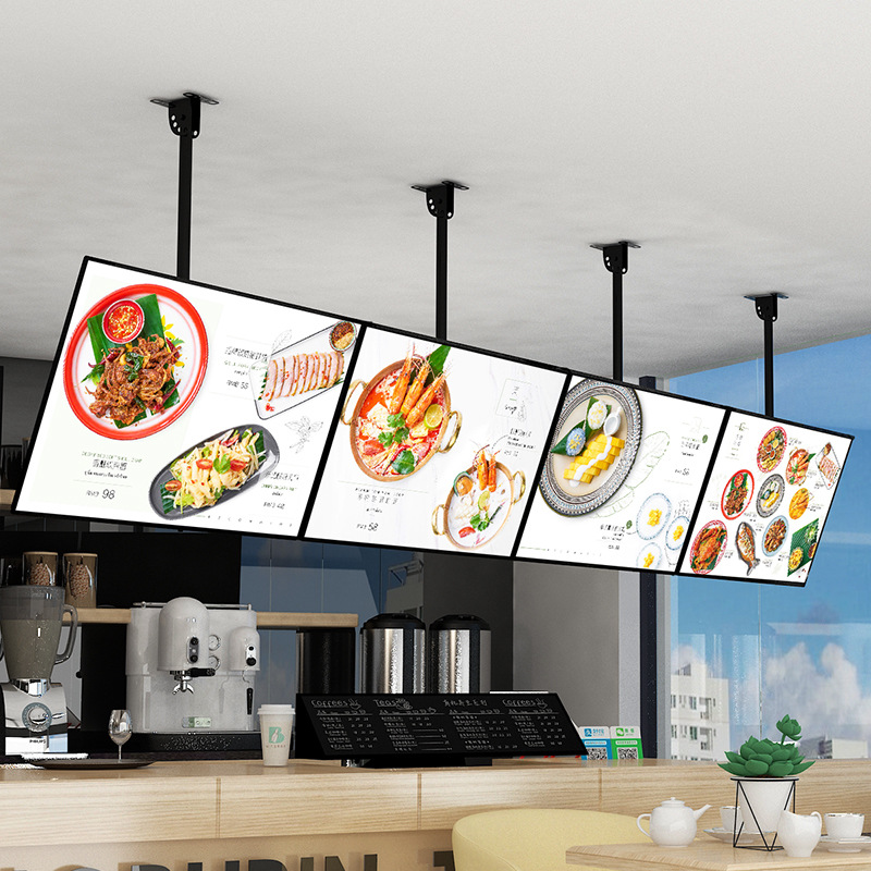 Bingkai jepret ramping kotak lampu LED diterangi tampilan Poster lampu latar LED papan Menu layar untuk restoran toko Kafe papan iklan dinding