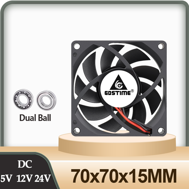 5PCS Gdstime 70x70x15mm DC 24V 12V 5V 70mm x 15mm 2Pin 7cm PC Fall Kühler Stille Kühler Bürstenlosen Kühlung Axial Lüfter 7015
