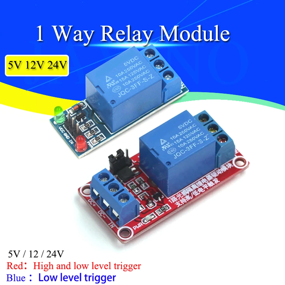 High and Low Level Trigger 1 Channel Relay Module interface Board Shield For PIC AVR DSP ARM MCU Arduino low leve 5V 12V 24V