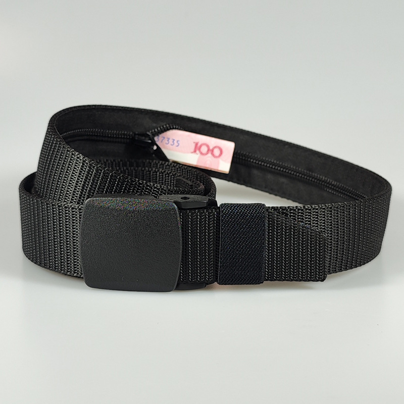 Un cinturón antirrobo de viaje para hombres, disponible en 3 colores, con un bolsillo secreto para dinero, 125 cm