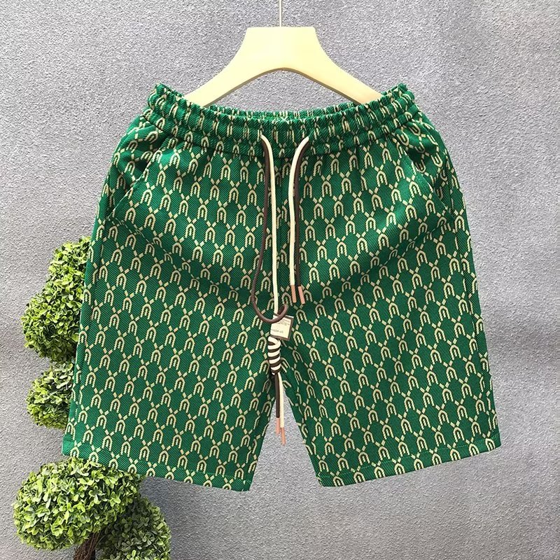 Pantalones cortos de gimnasio para hombre, ropa de calle de alta calidad, color verde, a la moda, estilo Harajuku, para verano
