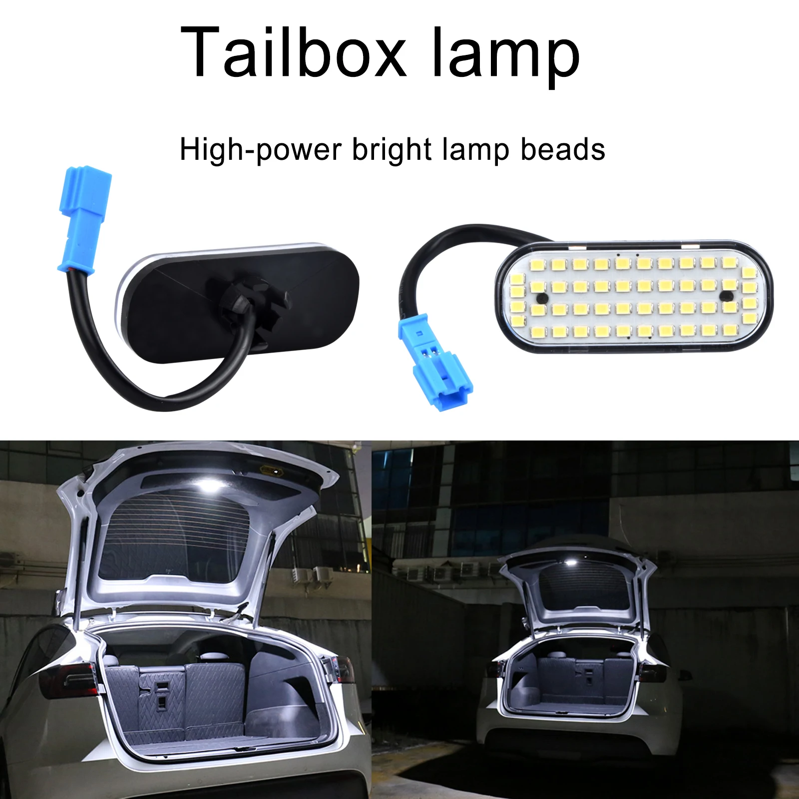 Luzes do porta-malas para tesla modelo y 48 led interior bagagem conector original cauda boot iluminação lâmpada acessórios de substituição 2023