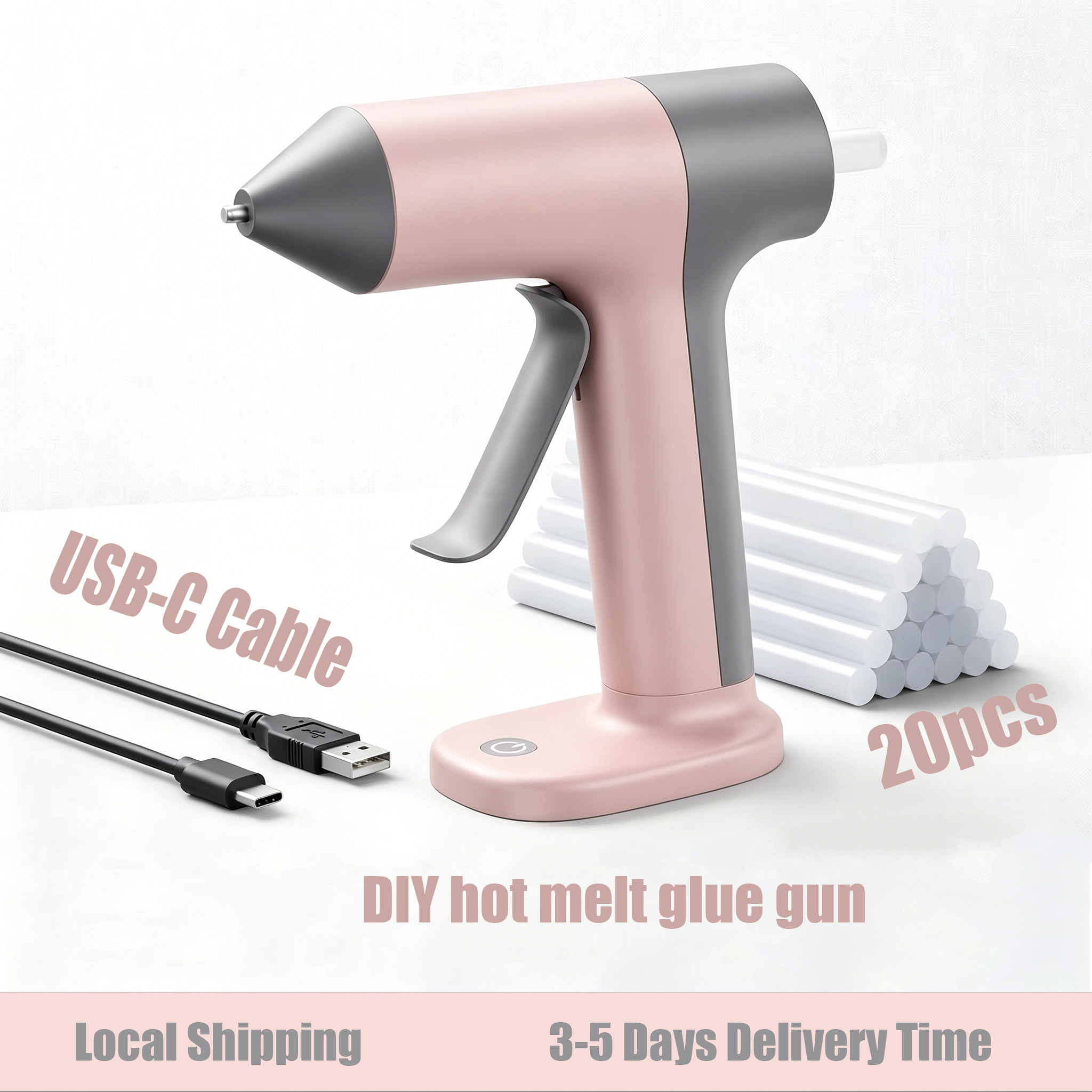 Cordless Hot Glue Gun 30s Fast Preheat 2000mAh Battery Anti-Drip Nozzle 20pcs 7x140mm Sticks Wireless Glue Gun For DIY Crafts Repair
