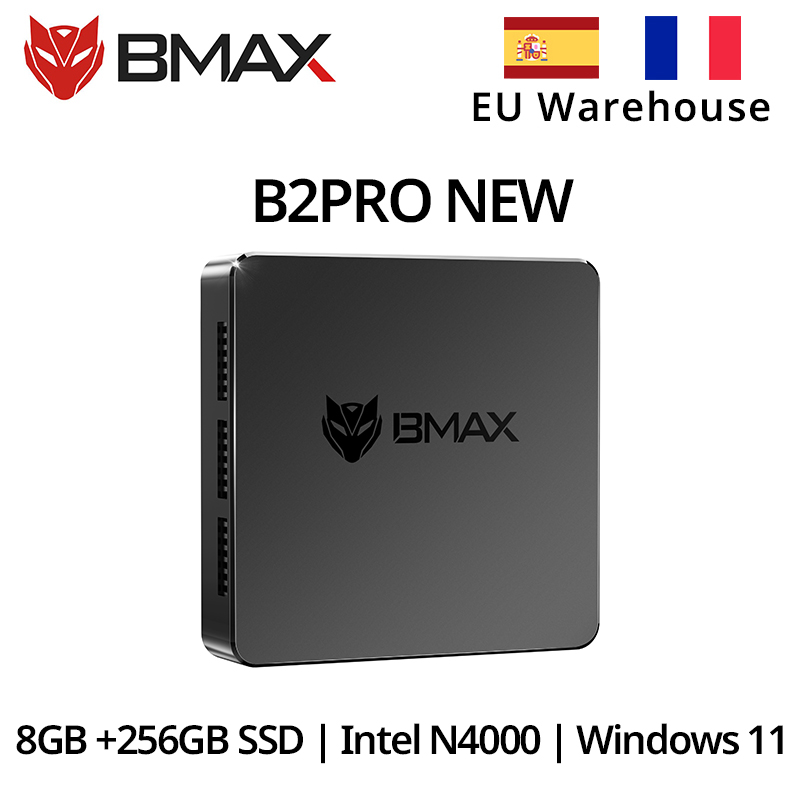 BMAX B2 Pro Mini Pc Komputer Windows 11 PRO Wszystko w jednym HDMI Intel N4000 8 GB RAM 256 GB SSD Intel UHD Graphics 600 HDMI USB