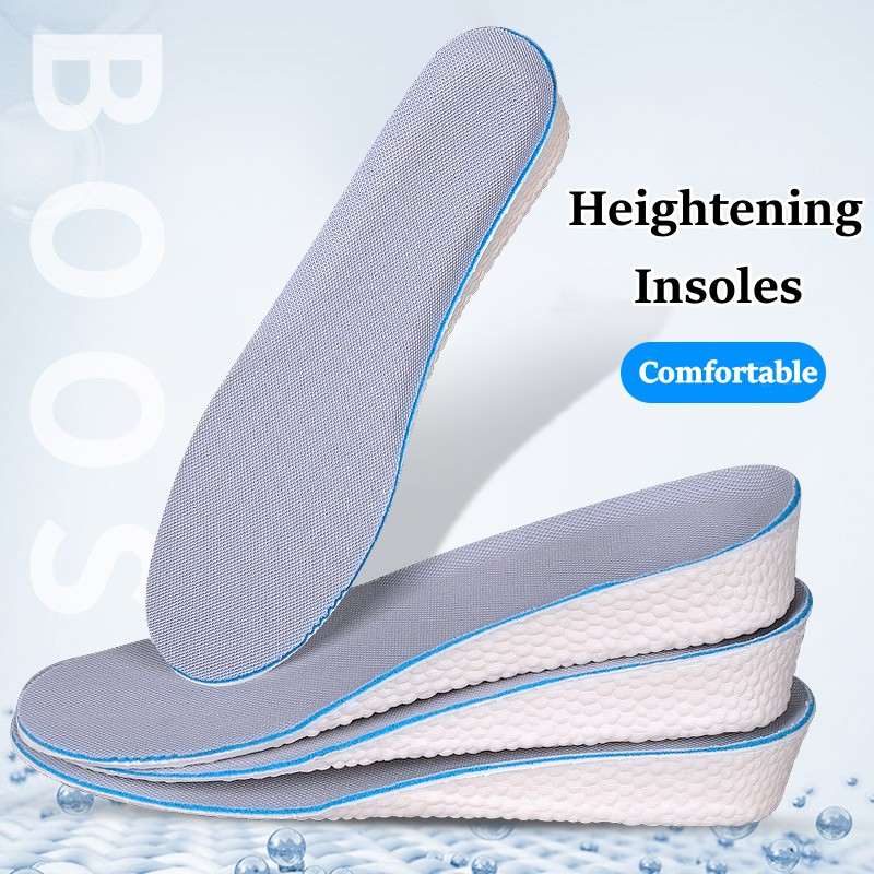 Plantillas elásticas con suela absorbente de golpes para calzado deportivo, plantillas suaves y cómodas para aumentar la altura, 1 par