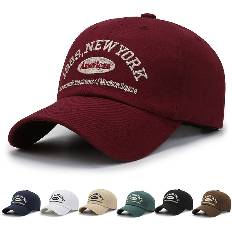 Broderie 1989 New York chapeaux de baseball casquette en coton lavé pour hommes femmes casquettes de relance réglables casquette de baseball lettre papa chapeau chaud
