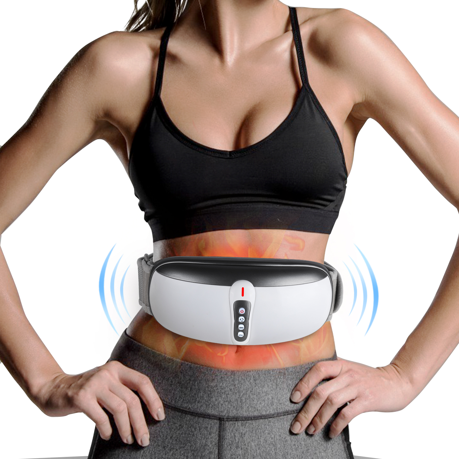 Draadloze afslankriem Abdominale stimulator Draagbare gewichtsverliesmachine met 4 vibratiemassagemodi Verwarming voor buikbuik