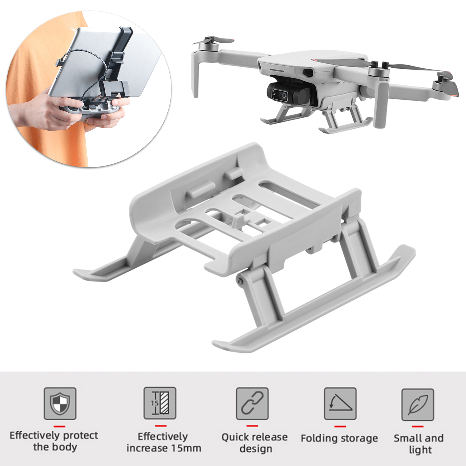 Foldable Landing Gear for DJI MINI SE 2 Mavic Mini 4K Quick Release Height Extended Leg Protector Drone Accessories