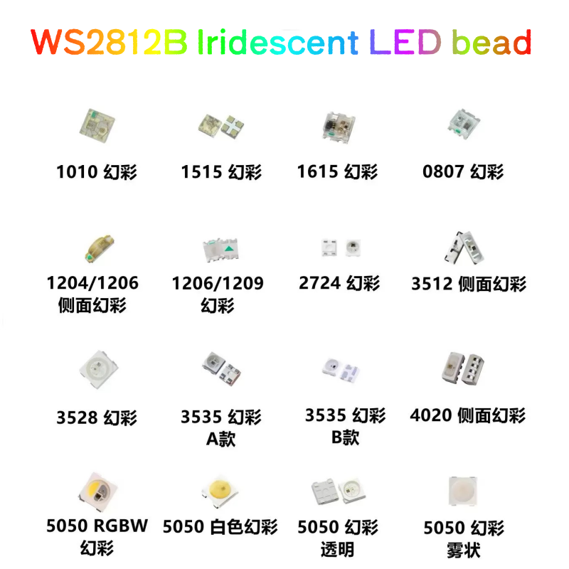 50 Buah Ws2812b 5V 5050 3528 4020 1204 1209 0807 2020 Chip Led Smd Mini Lampu Dioda Led Warna Penuh Rgb Piksel Digital Dapat Ditujukan