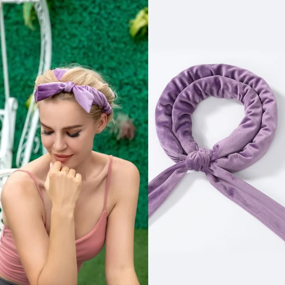 Diadema con varilla rizadora sin calor, rizador de pelo sin calor, rulos de pelo suaves y perezosos, barra rizadora para dormir, formadores de ondas, herramientas de peinado para mujeres