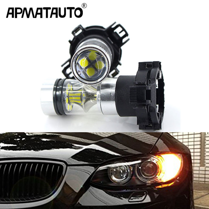 2szt Samochodowe PY24W LED Canbus No Hyper Flash Bursztynowo-żółte Do BMW E90/E92 F10/F07 E83 X3 E70 X5 E71 X6 Przednie kierunkowskazy 12V